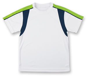 Tv Sports Boys` Classic Tech Micropoly Tennis Crew White, Blue, & Green