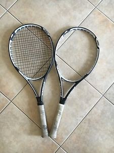 2 Prince EXO3 Warrior 100 Rackets - 4 1/4 Grip