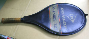 DUNLOP McENROE 747A TENNIS RACQUET.... VINTAGE METAL RACQUET W/COVER, ORIGINAL