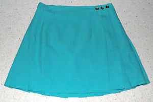 Tennis Skirt (Cycle) 2/3 Pleated Adj Wrap, Polyester (Turquoise)  Med W 28-30"