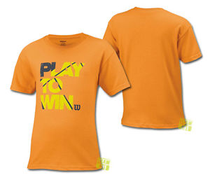 Wilson Chicos Camiseta de tenis Camiseta De Carrera PLAY TO ganar té naranja