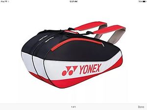 Yonex Club Series 6 pack Tennis Bag Black and Red