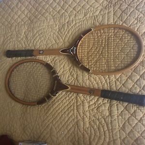 Pair of Vintage DAVIS Professional Imperial TAD Tennis Raquets Rackets wood