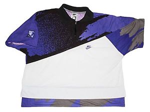 VTG Nike Court Challenge Agassi Tennis Polo Mens Shirt sz M Purple 90s Tech