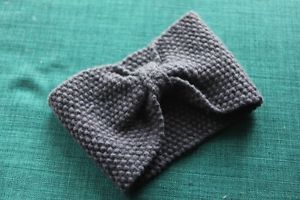 Womens 100% Cashmere Headband Headwrap Unique Design Grey Bandana Soft Fabric