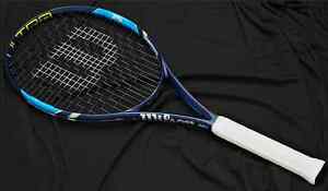 Pre-strung New Wilson Ultra 100 Tennis Racket grip size 4 3/8.