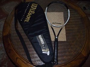 WILSON HAMMER 6.2 TENNIS RACQUET WITH COVER  AND NEW WILSON CUSHIONED 4 1/2 GRIP