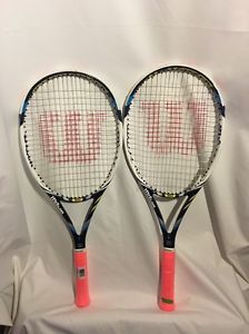 Two New Wilson Juice 100 BLX Strung racquet 4 3/8 Grip Size