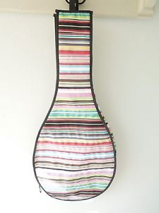 CUPCAKES & CARTWHEELS Multi-color Striped Tennis Racket Racquet Cover EUC