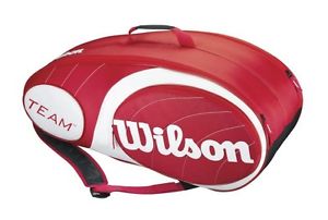 Wilson Equipo 9 Bag rojo/blanco