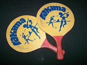 Vintage ~ RAKIMA ~ Wooden Paddleball Paddles - Beach & Outdoor - Paddle Ball