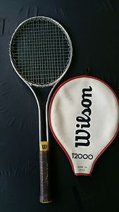 WILSON T2000 Vintage Metal Tennis Racket Racquet with Cover 4 5/8"