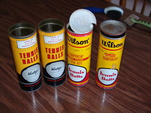 Vintage Tennis Ball Cans, Opened