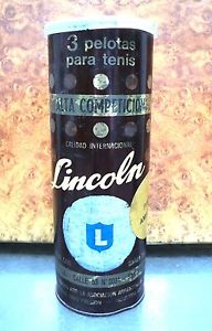 RARE Vintage BROWN  LINCOLN Tennis Ball Can TIN CONTAINER 1970´s