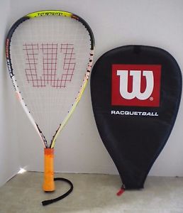 Wilson Titanium Pro Power Strings 22 inch Racquetball Racquet + NEW OVERGRIP