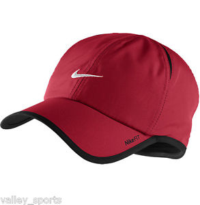 NEW! Carmine Red NIKE Golf Men-Women's Runner DRI-FIT Tennis Hat Featherlight