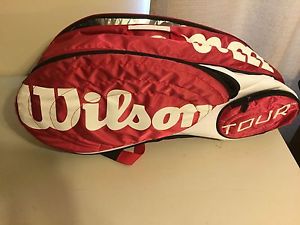 Wilson Tour Tennis Bag w/Thermoguard & Moistureguard Red & White