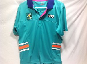 FILA POLO SHIRT FOR BNP PARIBAS TENNIS OPEN M Medium TEAL -2