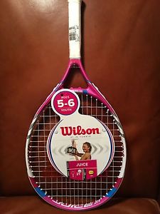 Wilson Juice Junior Kids 10andUnder Tennis Racquet, Pink, 21-inch 5-6 Years