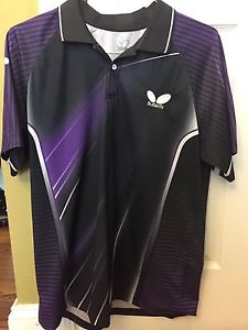 Men's Butterfly Table Tennis Polo Shirt Size XO XL Purple Black