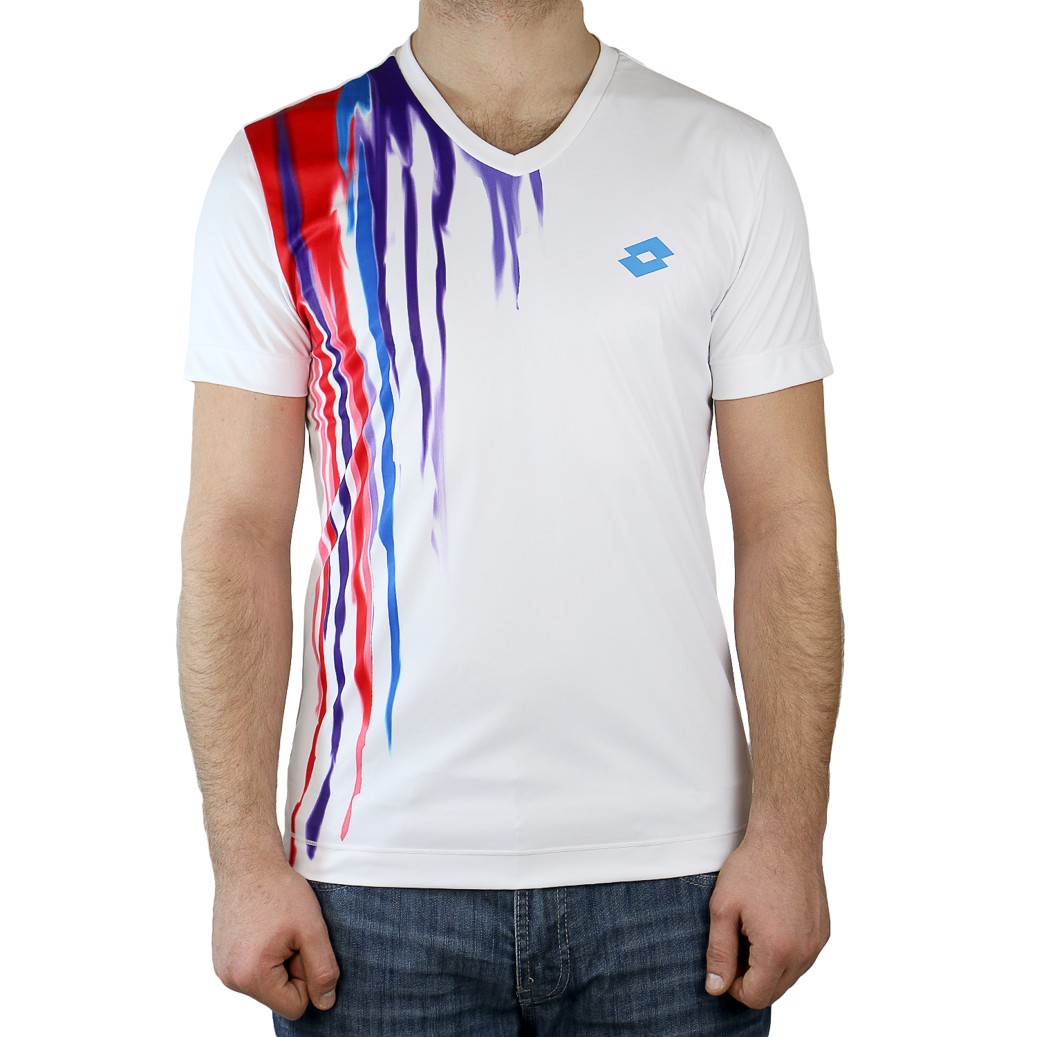 Lotto Cast Tennis Tee Shirt - White/Multi - Mens - L