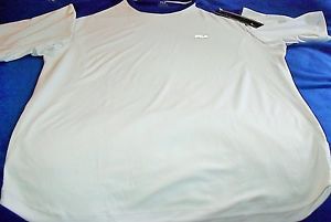 FILA WHITE/ROYAL BLUE MEN'S TENNIS SHIRT-NEW-XL