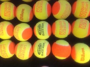 20 used Safety tennis balls- multiple brand-- Low Pressure & Bounce