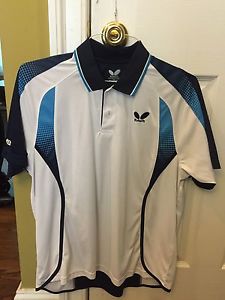 Butterfly Men's Table Tennis Polo Shirt Size XO XL Blue White Black