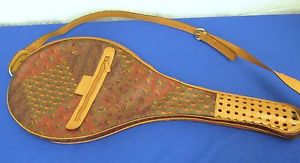 Vintage Tennis Racquet Cover Escada Paisley Print & Leather Made in Italy RARE