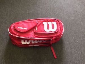 WILSON Tour V 15 pack tennis racquet racket bag - RED - Auth Dealer - Reg $160