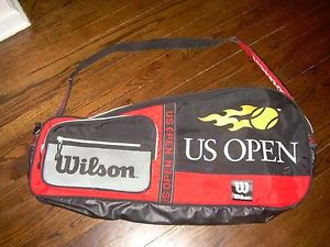 WILSON U.S. OPEN RED TENNIS RACQUET BAG-6? RACQUETS HANDLE & SHOULDER STRAP