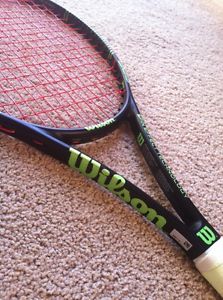 Wilson Blade 98S (18 x 16) 4 3/8 tennis racket 2015 model (green and black)