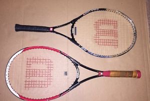 Wilson Titanium 26 Racquet w/ Wilson Titanium Federer Racquet (2 Racquet Bundle)