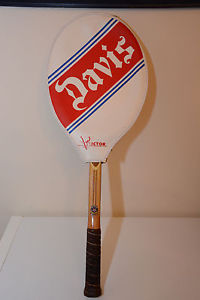 Vintage TAD Davis Imperial Wood Wooden Tennis Racquet 5L NM Cover racket Victor
