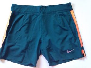 Mens Gladiator Premier Tennis Shorts New Large Nike 7" Teal Hot Lava