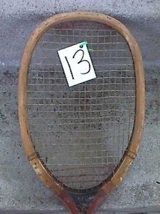 A A W  Spalding & Bros. Unusual RIBBED GRIP Vintage Wood Tennis Racquet  R13