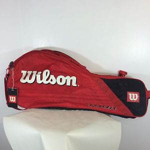 Wilson tour tennis racquet racket bag, shoulder bag, red, holds 2 racquets