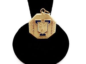 YALE U.VINTAGE ENAMEL GILT STERLING SILVER INTRAMURAL TENNIS CHAMPS MEDAL