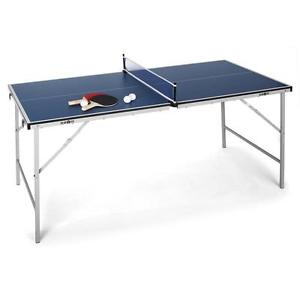 MINI TABLE DE PINGPONG BLEUE PLIABLE LEGERE 2 RAQUETTES 3 BALLES TENNIS DE TABLE