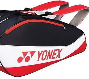 Yonex 6 Pack Racquet Bag,  Sneaker Compartment Back Pack,  Thermal, 4 Zippers,