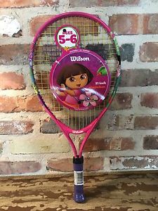 NEW WILSON 21" Girls Tennis Racket Dora 3.5" Grip Racquet Junior 5-6yrs Youth