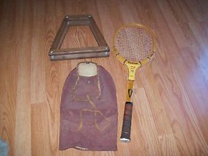 ANTIQUE VANTAGE SPEED KING AUTOGRAPH VINTAGE WOODEN TENNIS RACKET FRAME & COVER