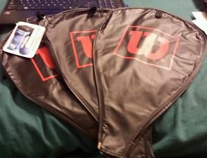 NWOT Wilson Racquet Covers Set/3 Clear Back Zippered Side see pics measurements