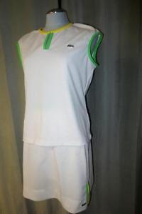 70's Vtg Haymaker Lacoste 2-Pc Ladys Retro Tennis Blouse Skorts Outfit Size 40