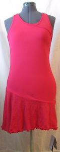 REEBOK WOMEN'S TENNIS DRESS M MEDIUM PINK FUSCHIA PLAYDRY Built in Bra  **NWT**
