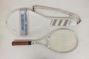 Vintage Dunlop McEnroe Supreme Ceramic Tennis Racquet w/4 1/2" Grip & Case LOOK