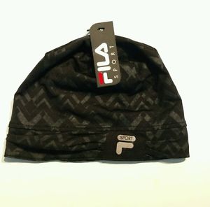 New FILA Sport running/exercise/cycling skully cap/hat, black, one size fits all