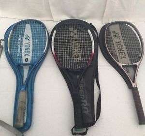 Lot of Yonex racquets. Super RQ 300, RQ 60, and R 22.