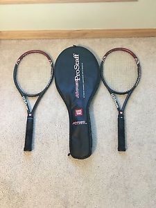 Wilson Hyper Carbon 5.0 & Stretch Midplus Tennis Racquet 4 5/8 Grip Lot Of 2