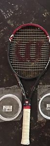 Wilson 5.0 Hyper Pro Staff VG Shape 4 3/8 Grip  Strung , 1 Ripspin Extra